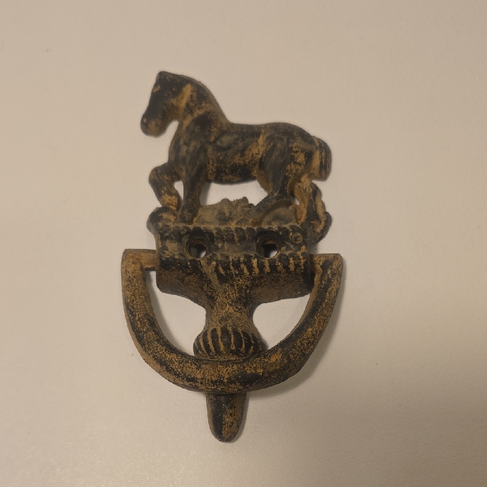 Vintage Cast Iron Prancing horse door knocker